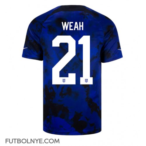 Camiseta Estados Unidos Timothy Weah #21 Visitante Equipación Mundial 2022 manga corta